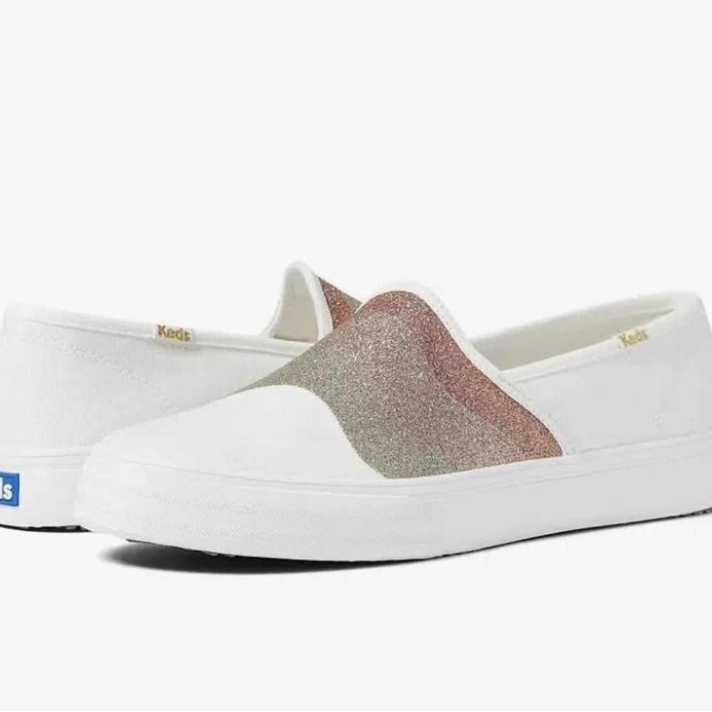 NWOT Keds Double Decker Glitter Wave Slip On Sneakers Size 7